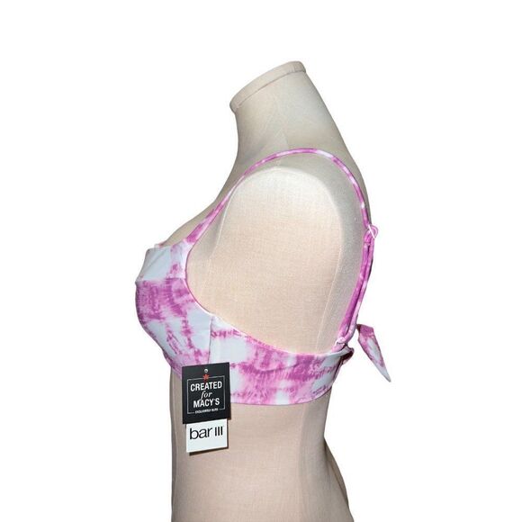 Bar III Purple Fuchsia Summer Stripes V-Wire Bikini Swim Top Small NWT - Picture 4 of 8